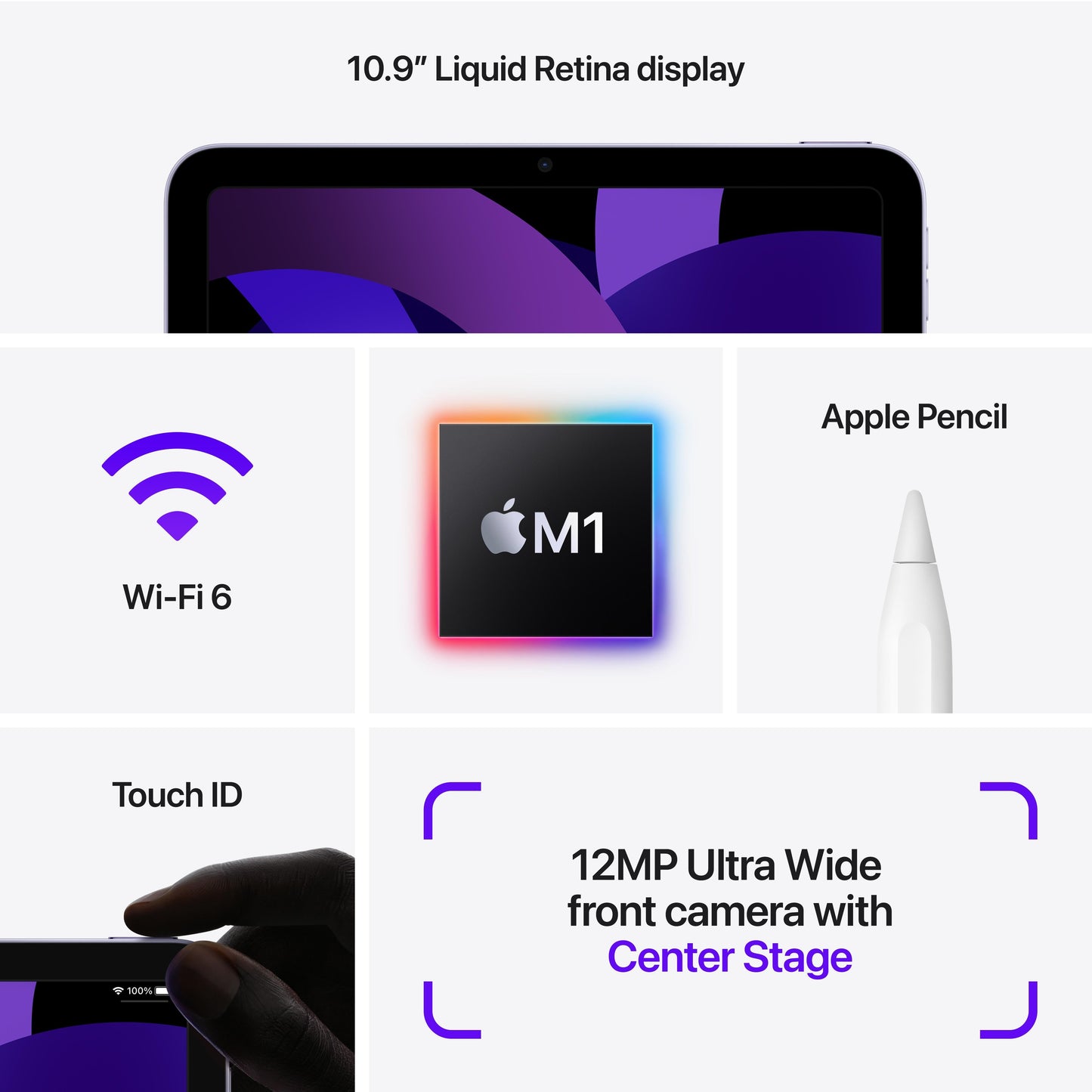 10.9-inch iPad Air Wi-Fi + Cellular 64GB - Purple