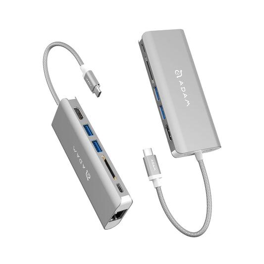 ADAM ELEMENTS Casa A01 USB C 6-in-1 Hub - Silver